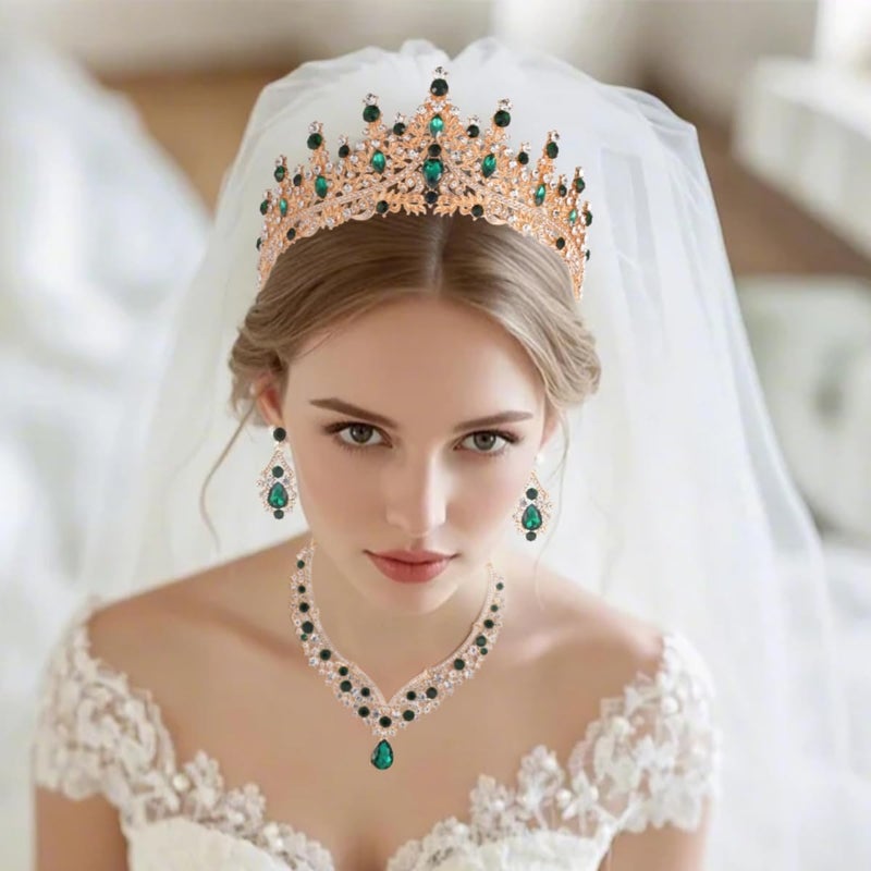 Kamirola Tiaras and Crowns for Women,Tiaras Earrings Necklace, Crystal Bridal Jewelry Set, Costume Party Halloween Prom Pageant Jewelry for Women (TR28) - Image 5